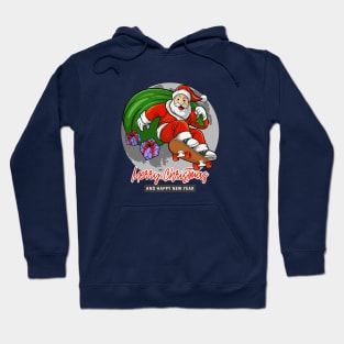 Santa Claus Playing Skateboard Hoodie